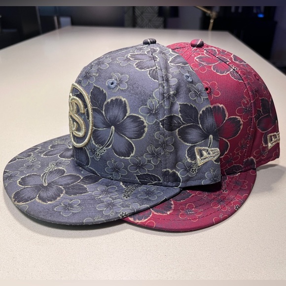 Two (2) Stussy Flowered Fitted Hats · 7 1/2 · Like New - Picture 8 of 8